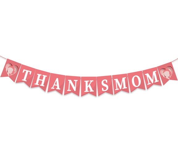 Pink Thanks Mom Banner