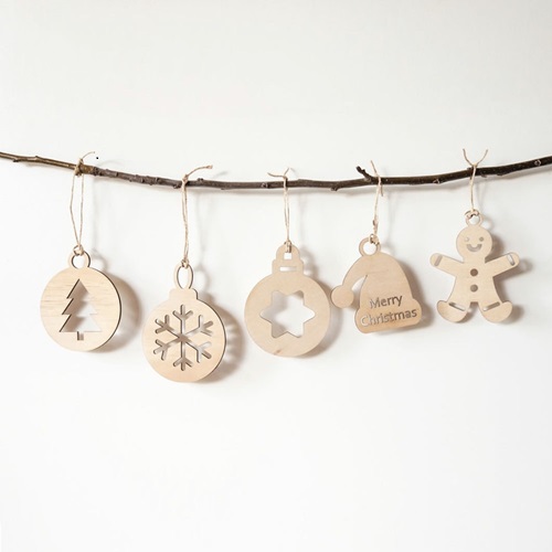 Wooden Christmas Ornaments Garland